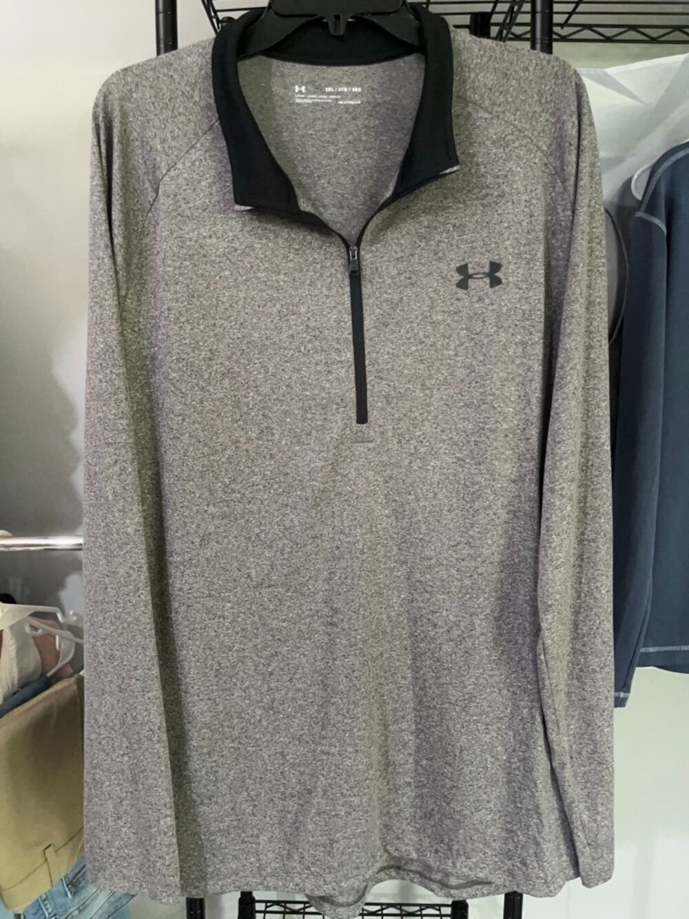 NWT Under Armour HeatGear Men's Quarter Zip Pullover – XXL – Gray/Black